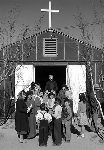 Entrance, Catholic chapel - photograph by Ansel Adams.