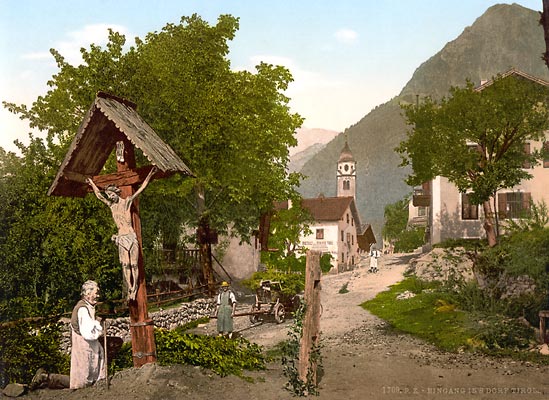 Tyrol Village, Austro-Hungary - photochrom print by the Detroit Publishing Company.
