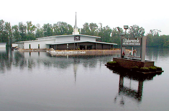 Flooded church, Kinston, NC - photo by Dave Gatley.