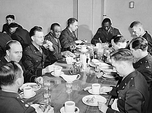 Mess table in the U.S. Army chaplain school.