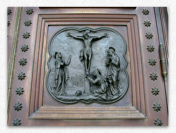 Crucifixion relief.