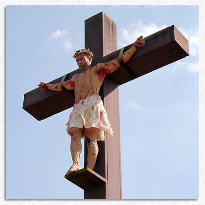 Crucifixion re-enactment.