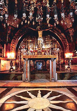 Crucifixion Altar in the Basilica of the Holy Sepulchre - Jerusalem