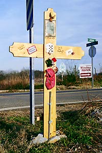 Back View of Cross "In Memory Of Jackie D. Atchley"