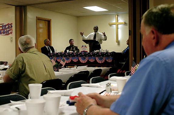 Prayer breakfast, Franklin County, Kentucky - photo by John Perkins.