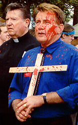 Actor Martin Sheen at the 1999 Rally to close the SOA.