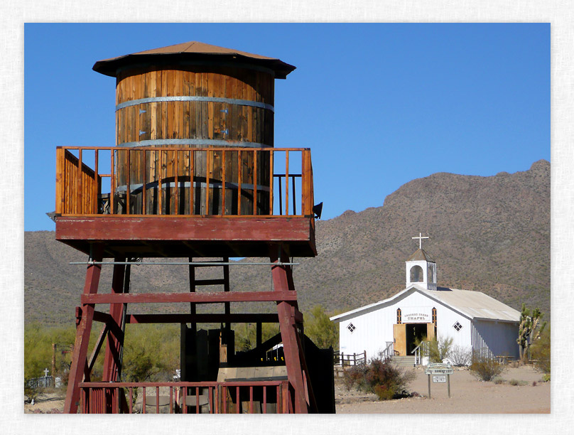 Water Tower and Crooked Creek Chapel.