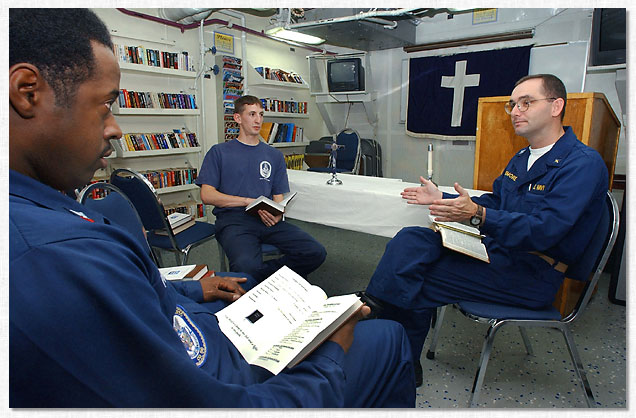 Protestant Worship services aboard the USS San Jacinto.