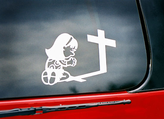 The Cross car sticker.