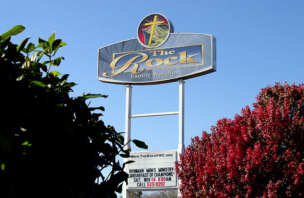 The Rock Family Worship Center Sign - Huntsville, AL.