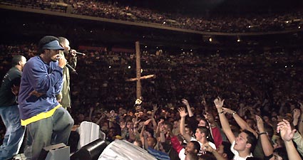 Christian rap group, The Cross Movement performs.