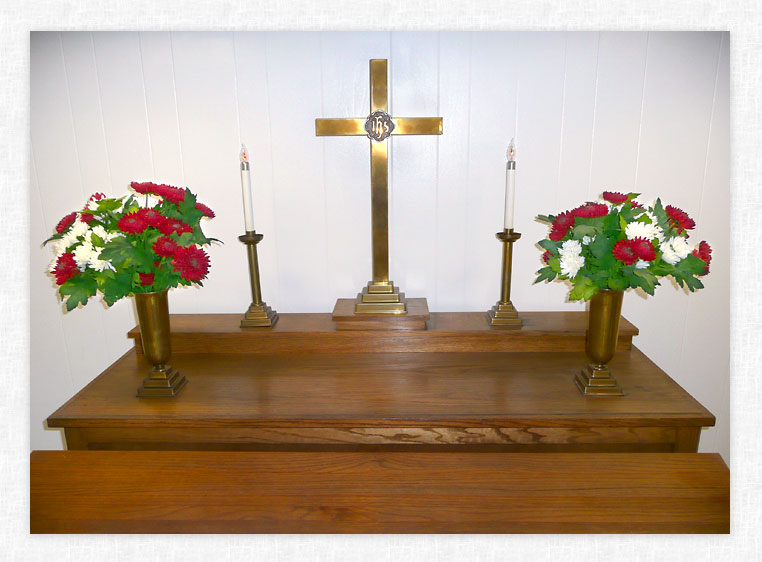 Altar aboard the USS Yorktown.