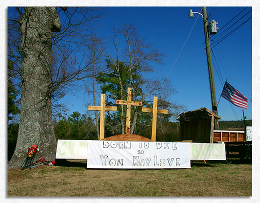 Christmas parade float.