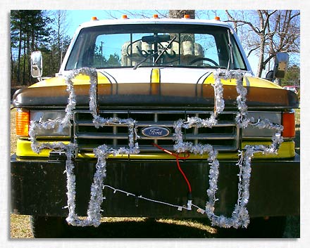 Christmas parade truck.