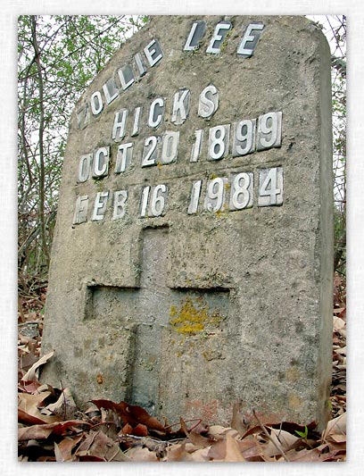 Zollie Hicks gravesite.